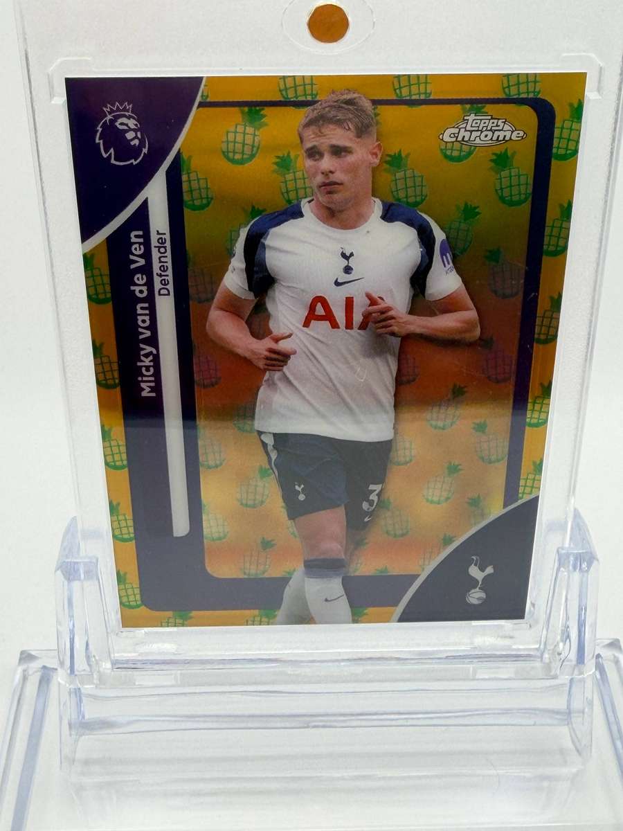 2026 Topps Chrome Premier League Rare Pineapple Insert Card Micky van de Ven Tottenham Hotspur