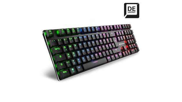 Sharkoon PureWriter Low-Profile Mechanical USB Keyboard (Blue LED)