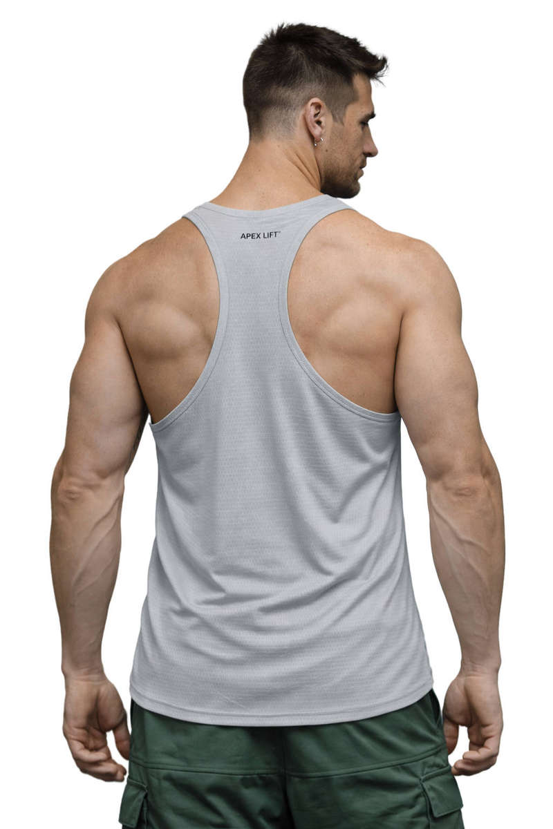 APEX LIFT Lightweight Gym Vest  Breathable Quick-Dry Tank Top (Grey) - M
