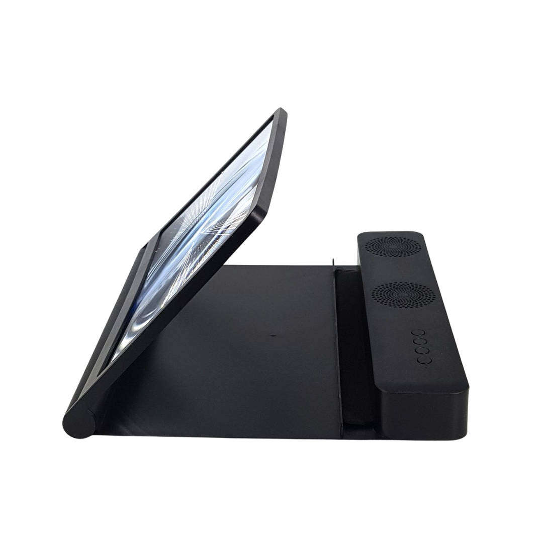 12" 6D Phone Screen Magnifier with Bluetooth Speaker - 3-5X HD Mobile Screen Enlarger, BT 5.0