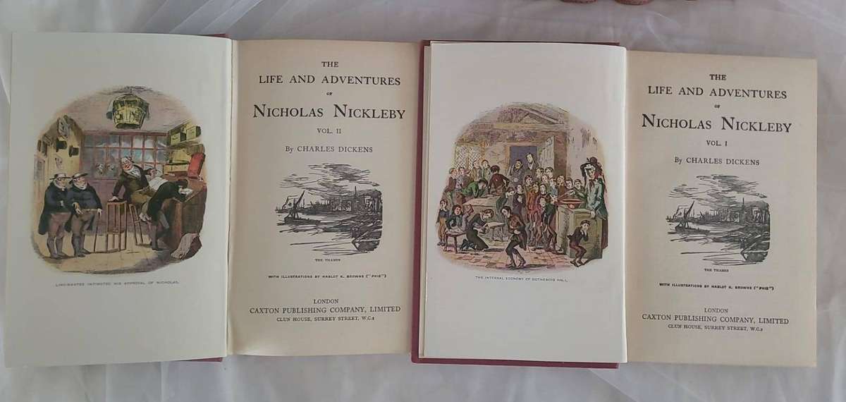 Charles Dickens 22 Volume Caxton London Edition Set Circa 1900-1910 Antique