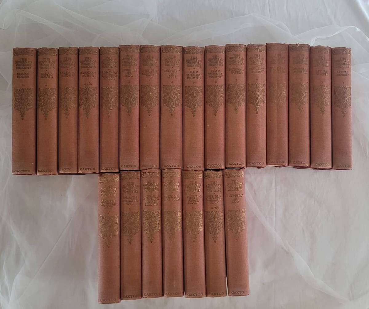 Charles Dickens 22 Volume Caxton London Edition Set Circa 1900-1910 Antique