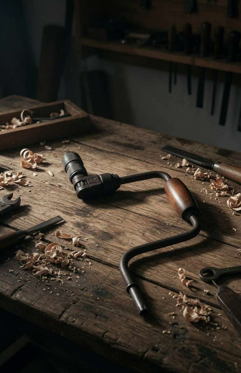 Vintage Hand Brace Drill  Antique Woodworking Tool | Rosewood Handle | Restoration Project