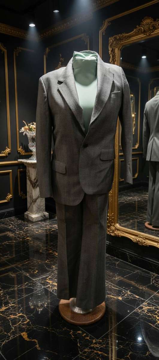 Dugson Trevira Vintage 2-Piece Suit | 25% Virgin Wool | Grey | Approx S/M