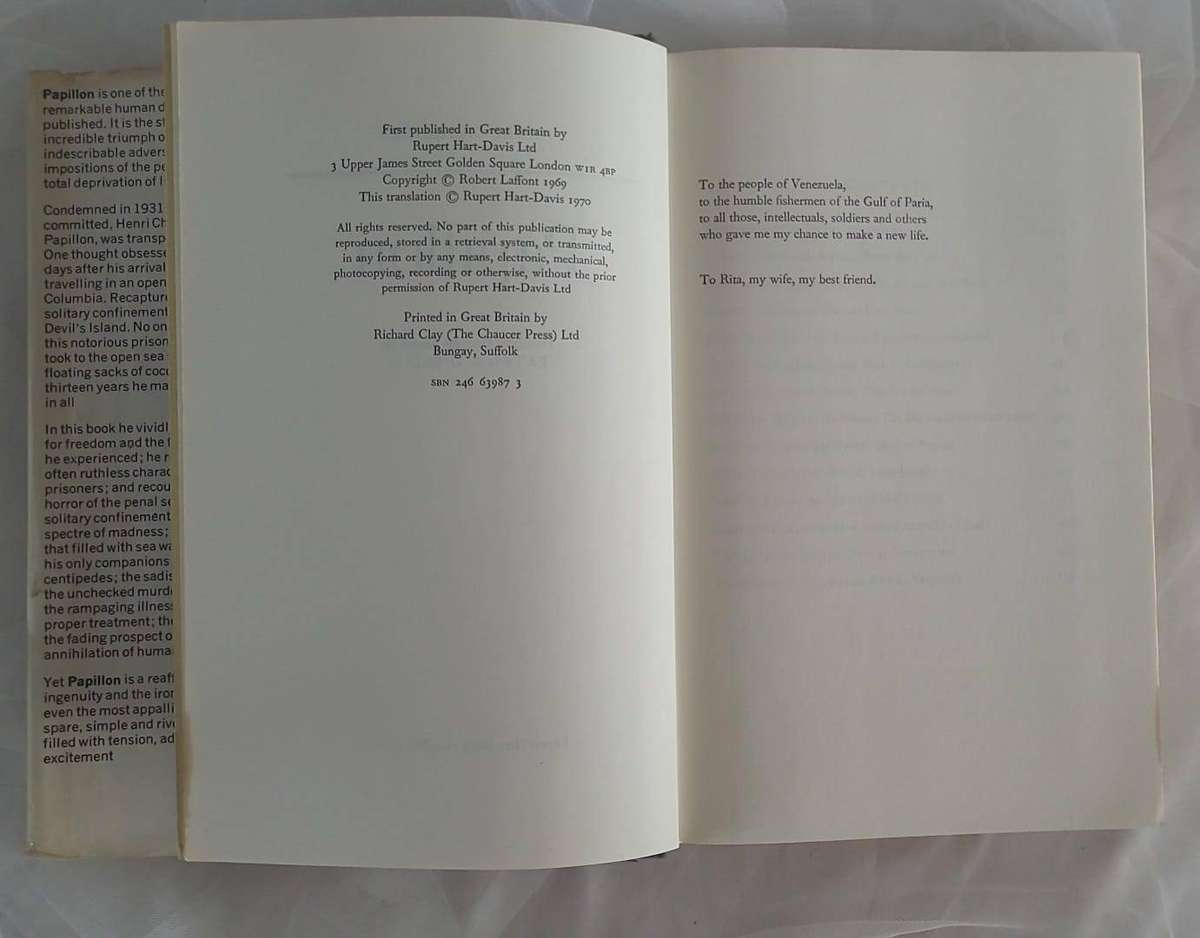 Papillon by Henri Charrière - 1970 UK First Edition - Rupert Hart-Davis