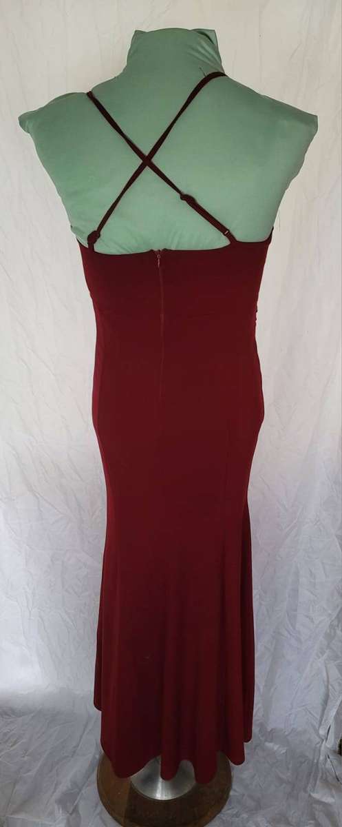 Burgundy Maxi Evening Dress