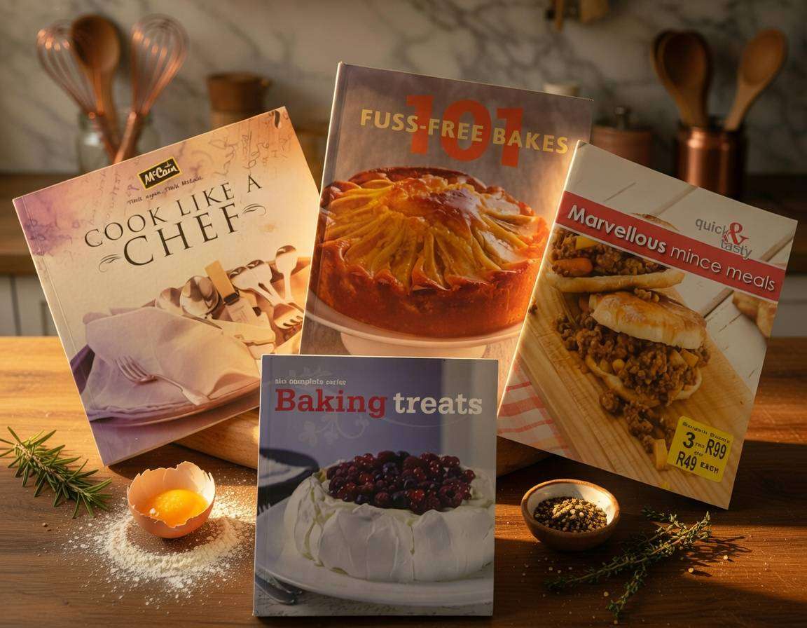 4 Cookbook Bundle  Baking & Cooking  101 Fuss-Free Bakes, Baking Treats, McCain Cook Like a Chef,