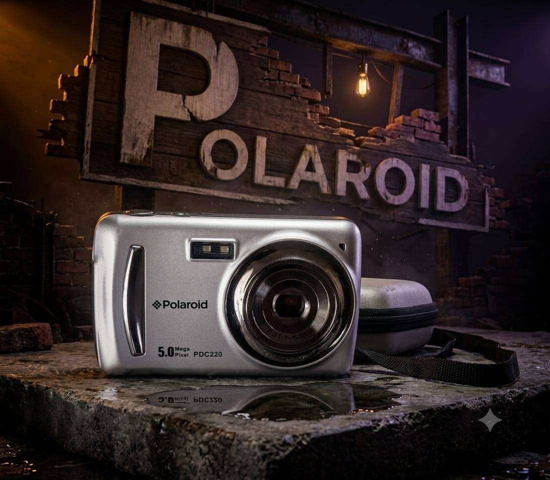 Polaroid PDC220 5.0 Megapixel Digital Camera  Tested Working, with Case