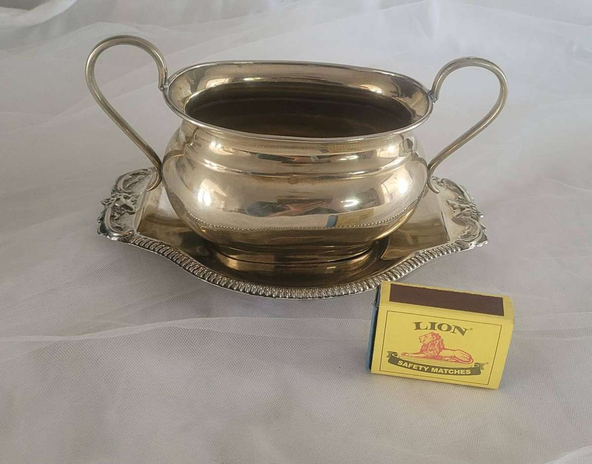 Antique Sheffield EPNS Silver-Plated 3-Piece Set  Teapot + Gravy Boat + Undertray  Hallmarked
