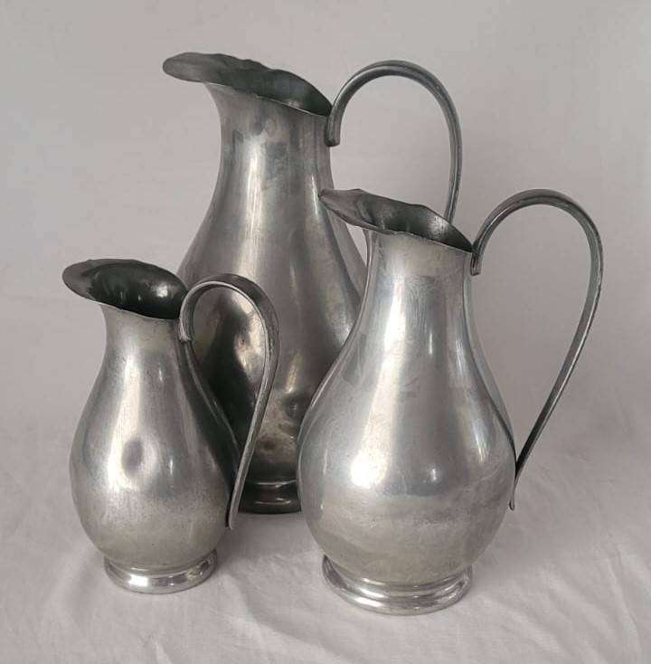 Vintage Dutch Pewter Graduated Jug Set  Made in Holland (3 Pieces)