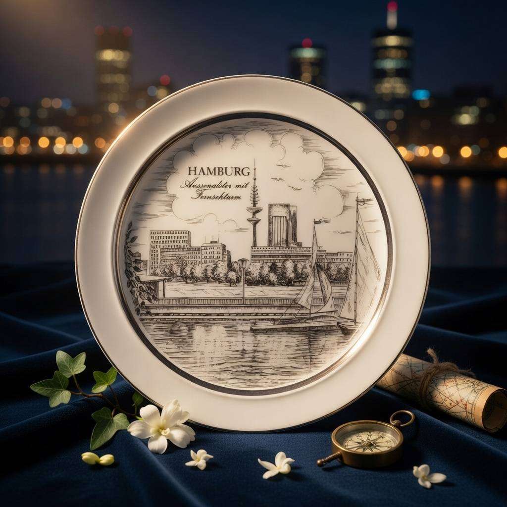 Krone Bavaria Hamburg Souvenir Porcelain Wall Plate