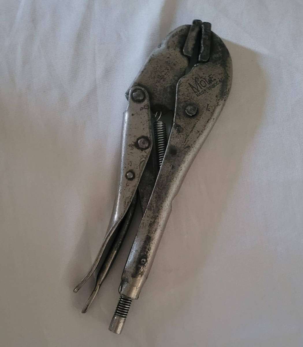 Vintage Mole Locking Pliers  Long Nose  For Repair or Parts