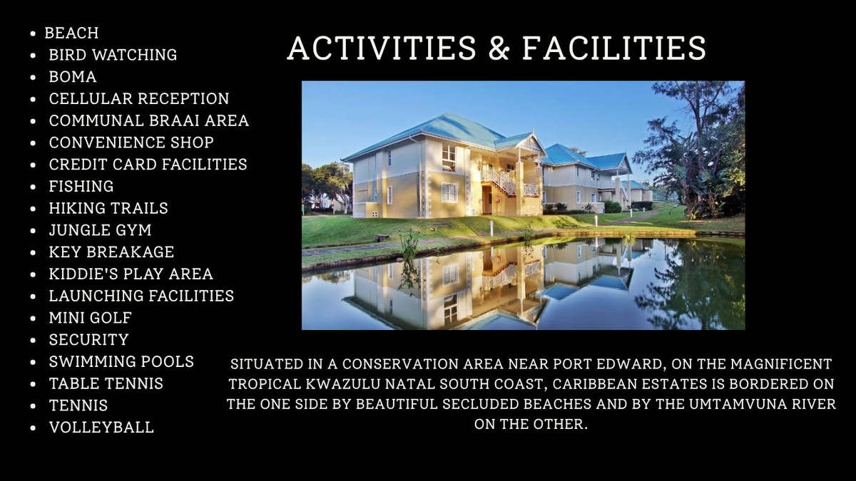 Caribbean Estates 5-9 October 6 Adults  Unit