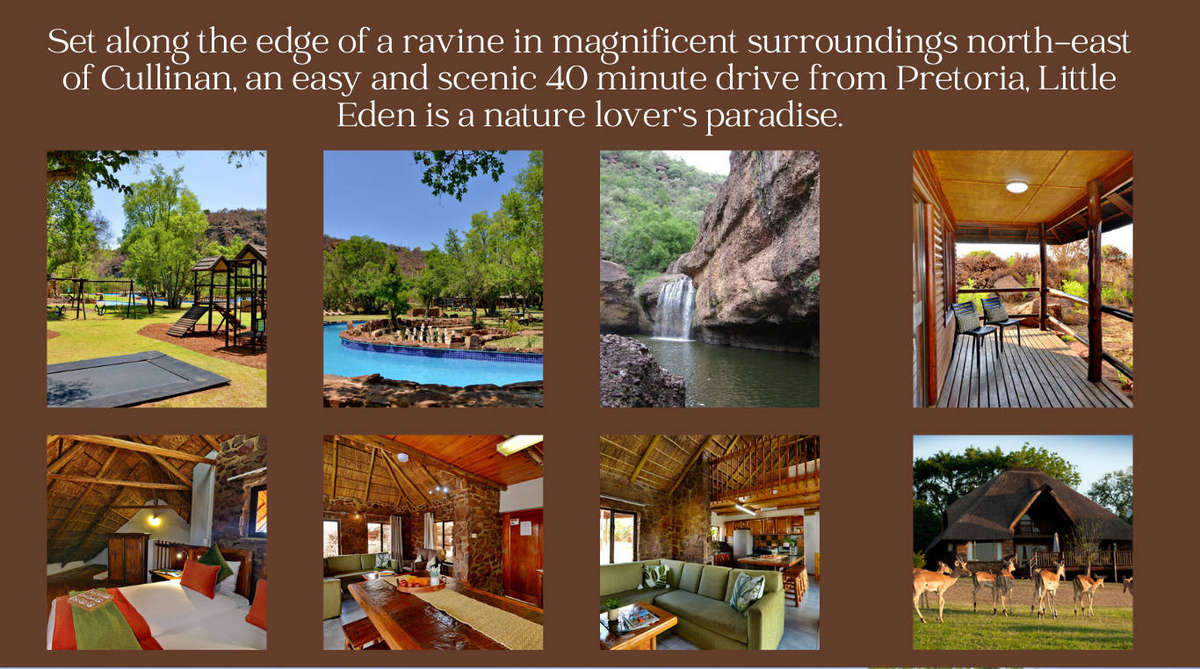 Little Eden Resort 10-14 Aug 3 Bedroom 6 sleeper