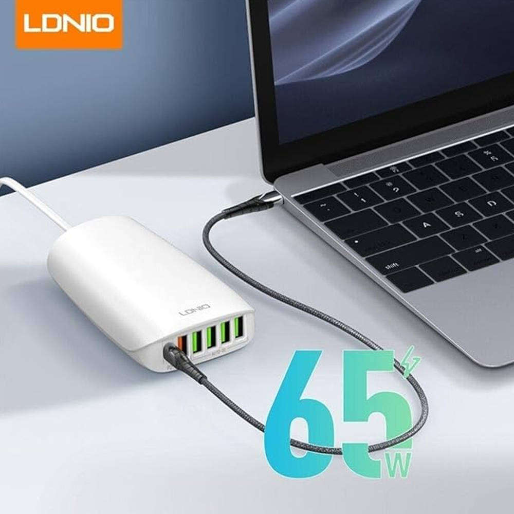 LDNIO Super Fast Desktop Charger 6 Multi-Port USB & USB-C Fast Charging Desktop charger A6573C