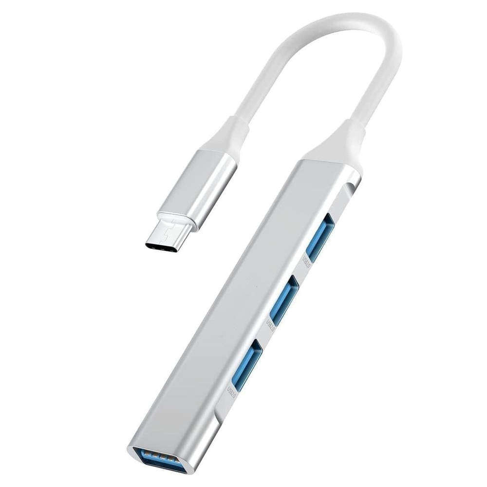 Type-C To 4-Port USB 3.0 Hub - Aluminum High-Speed Adapter