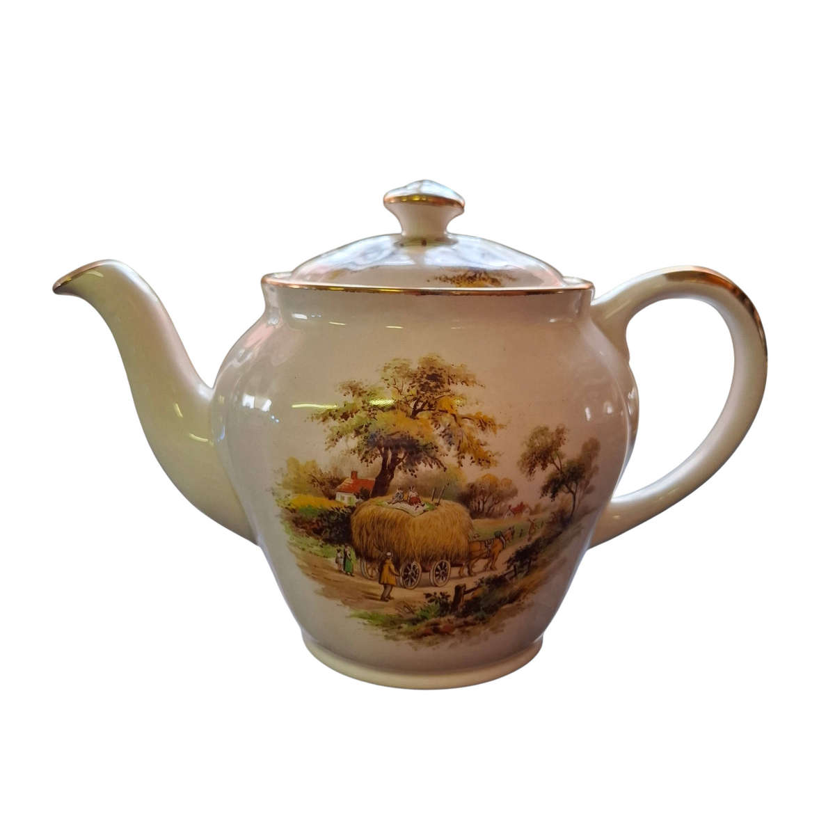 Vintage Alfred Meakin Hayride pattern - Tea Pot & Lid