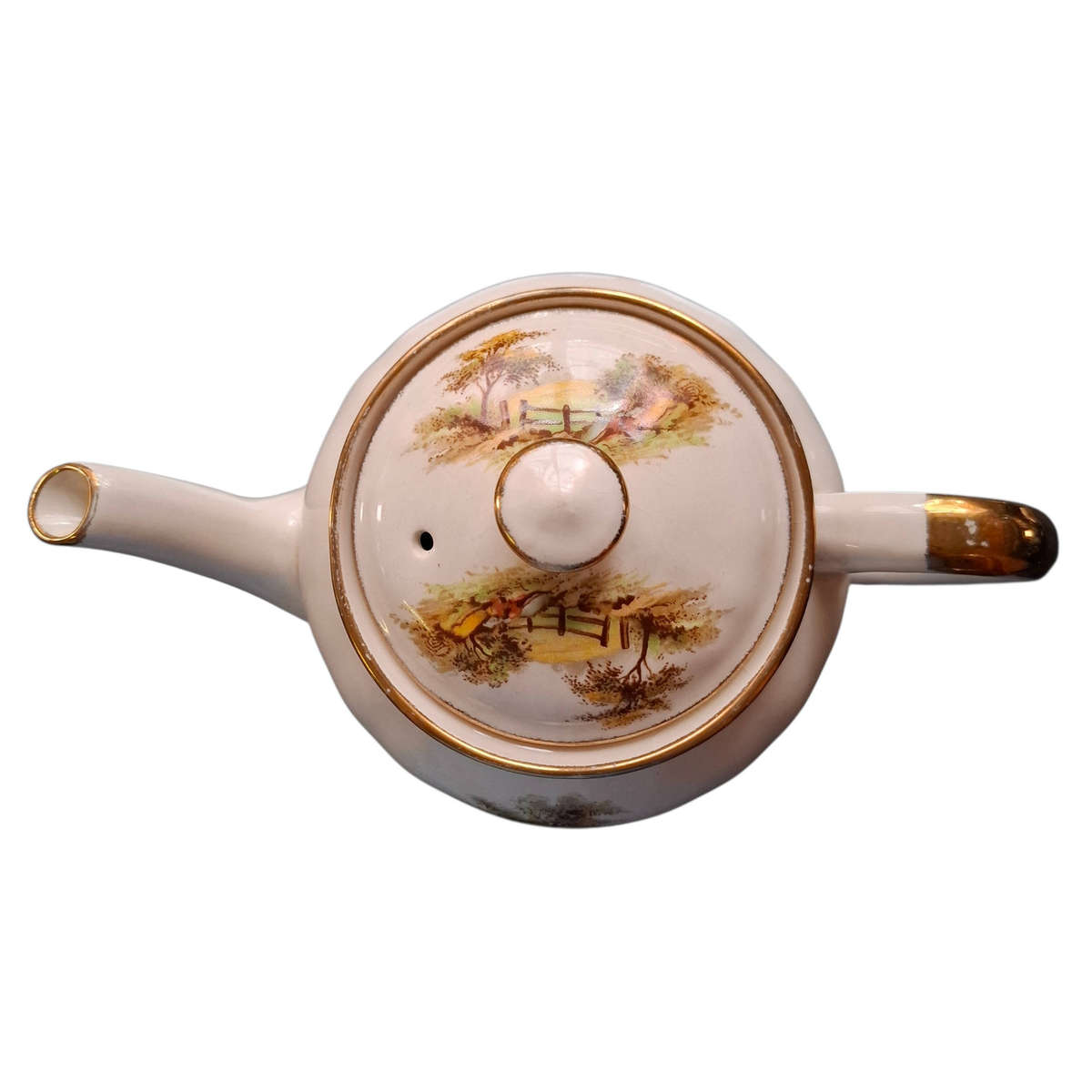 Vintage Alfred Meakin Hayride pattern - Tea Pot & Lid