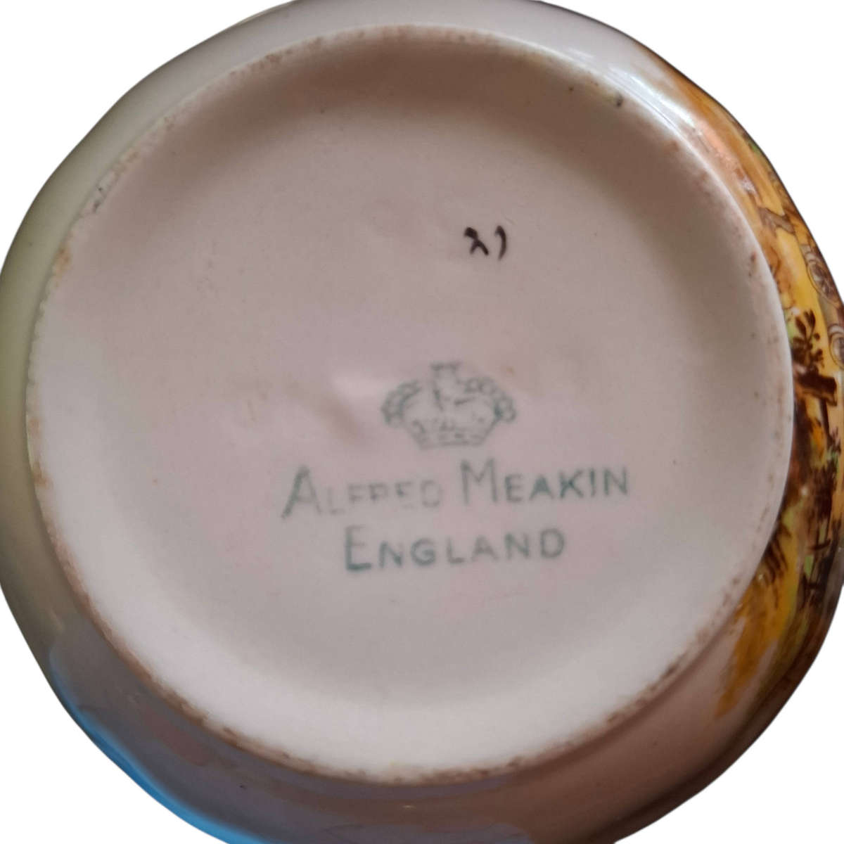 Vintage Alfred Meakin Hayride pattern - Tea Pot & Lid