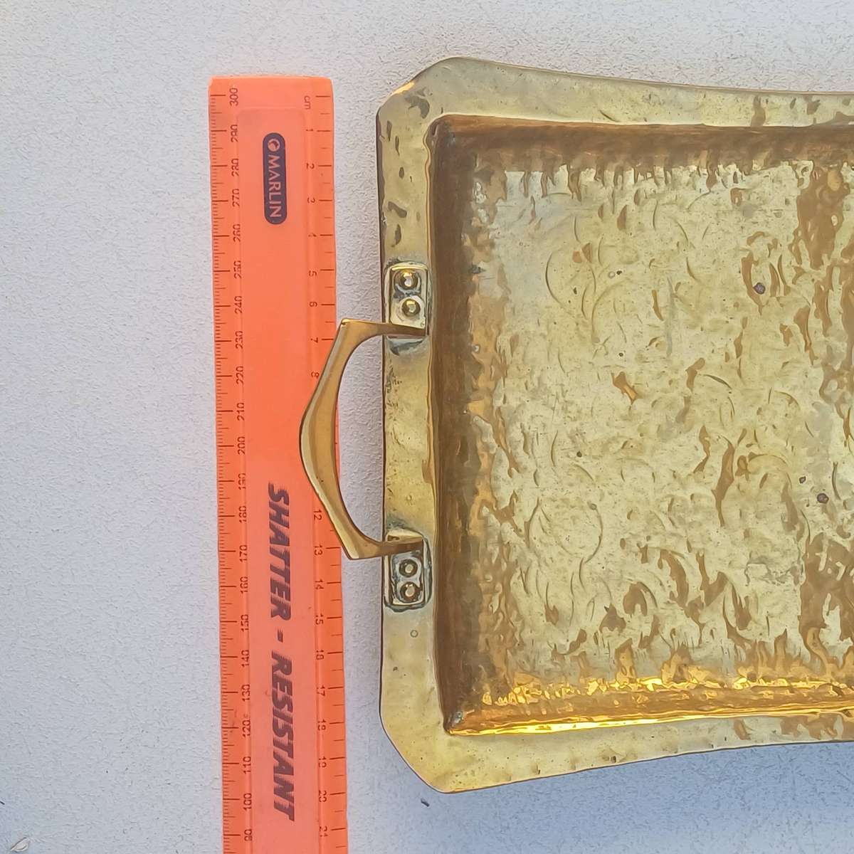 Vintage, handcrafted Moroccan Brass Serving Tray