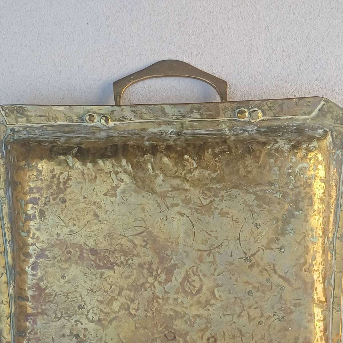 Vintage, handcrafted Moroccan Brass Serving Tray