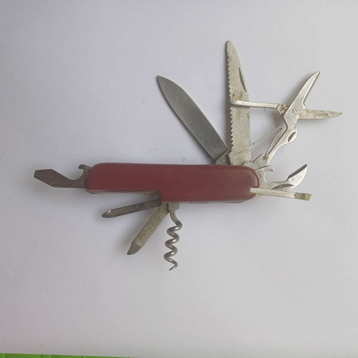 Red Multi Tool Pocket Knife 10 tools including Tweezer & Tooth Pick