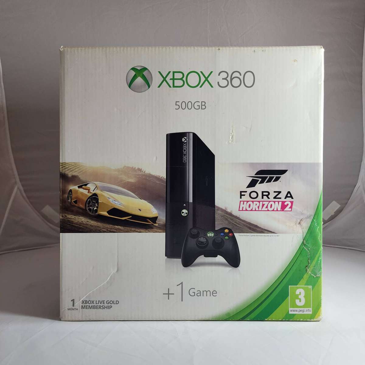 Xbox 360 500GB Console with Controller & Cables - Black