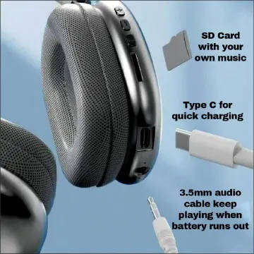 New Max P9 Pro Wireless Bluetooth 5.1 Headphones Blue
