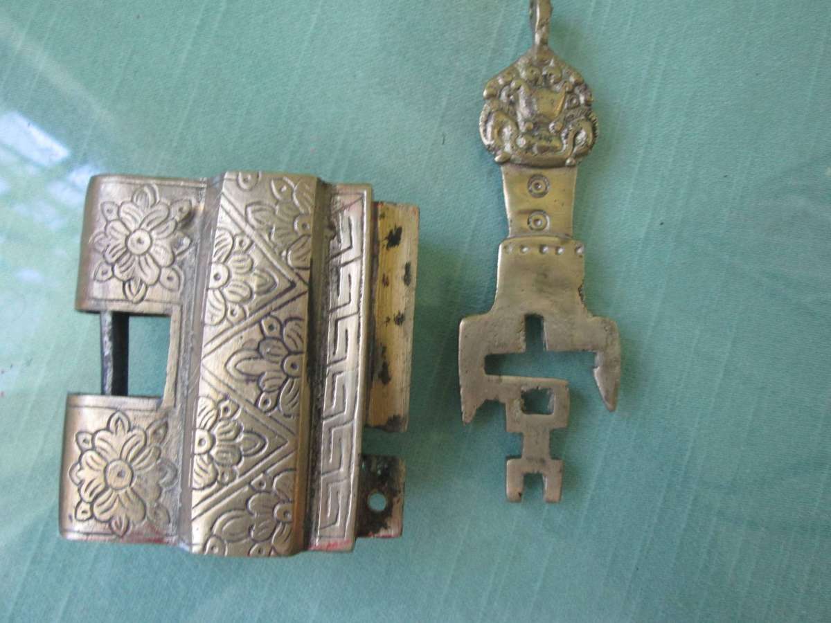 2x Antique Indian Locks with keys- in working condition