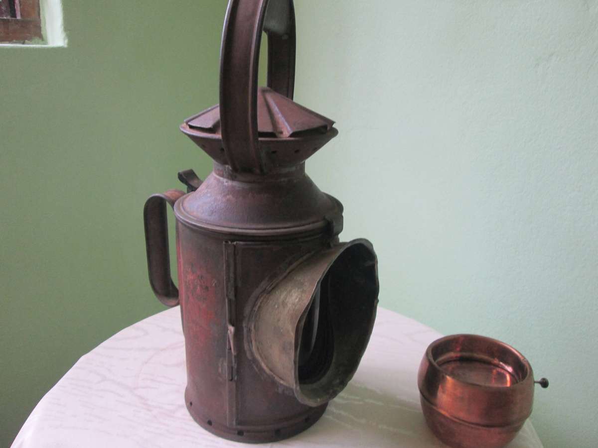 Antique 1950s South African Railways Conductors Lamp & Ashtray