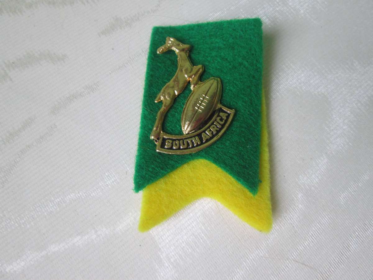 2xOld Antique Pin/Brooch Badges ( Springbok)