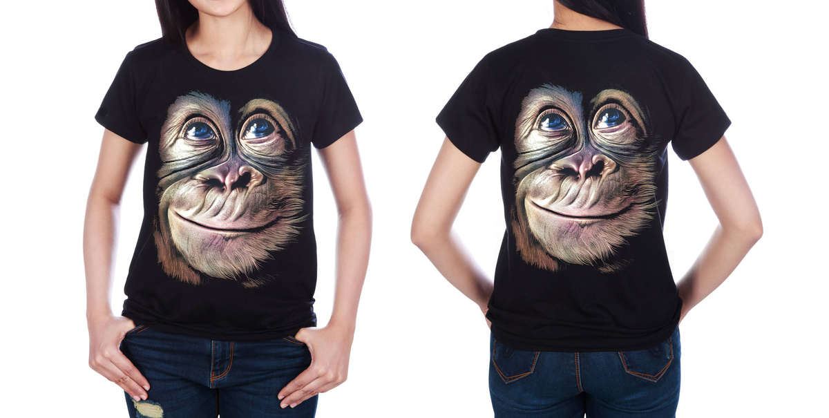 Monkey T-shirt-High Definition Glow In The Dark - Black (TS0013 S)