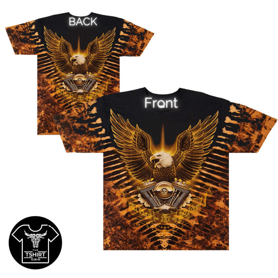 Live To Ride - Black T-Shirt - High Definition - Eagle (TS0151S)