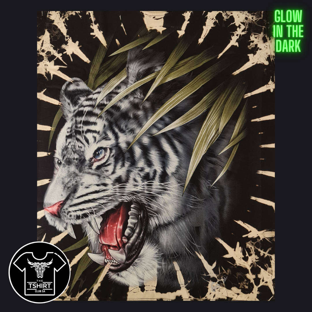 Tiger - Tie-Dye - Black T-Shirt - High Definition Glow In The Dark (TS0152M)