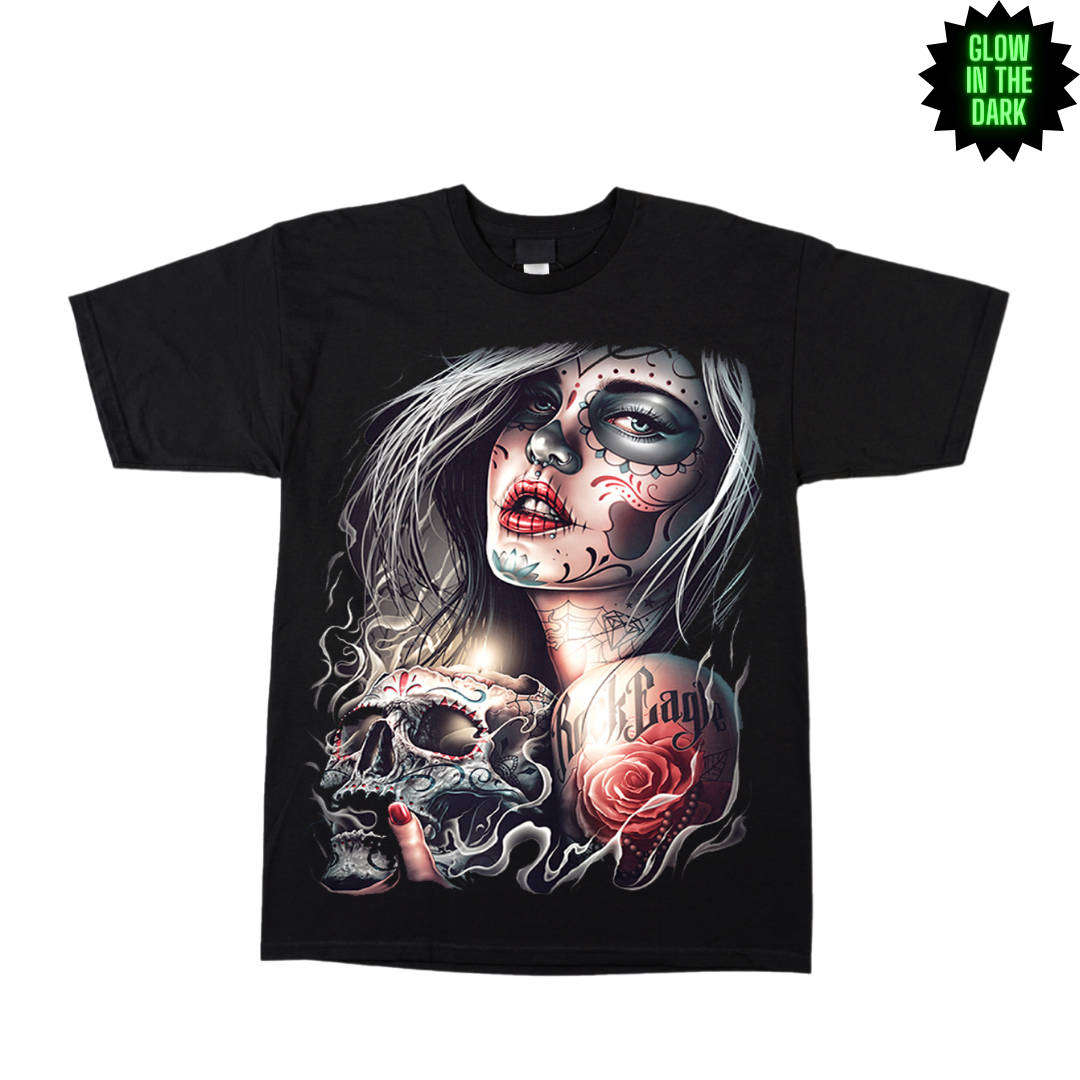 Ink addicted - Black T-shirt-High Definition Glow In The Dark (TS0180M)