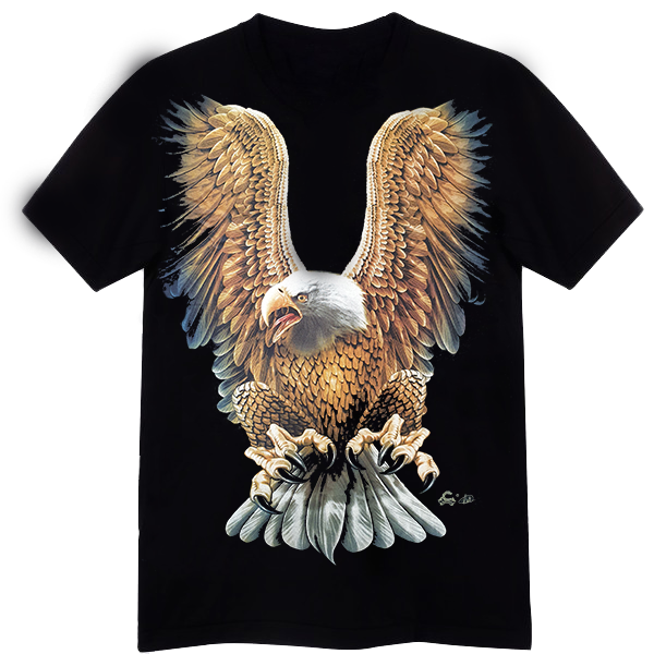 Eagle - Black T-Shirt - High Definition Glow In The Dark (TS0125M)