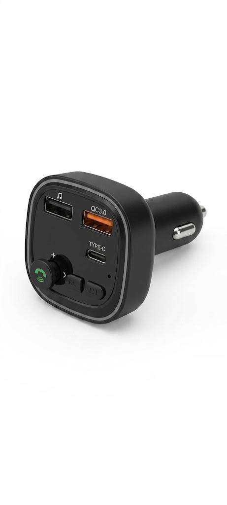 P4 Multifunction Wireless Car FM Player with Dual USB Ports, Type-C Port & 7 Colour LED