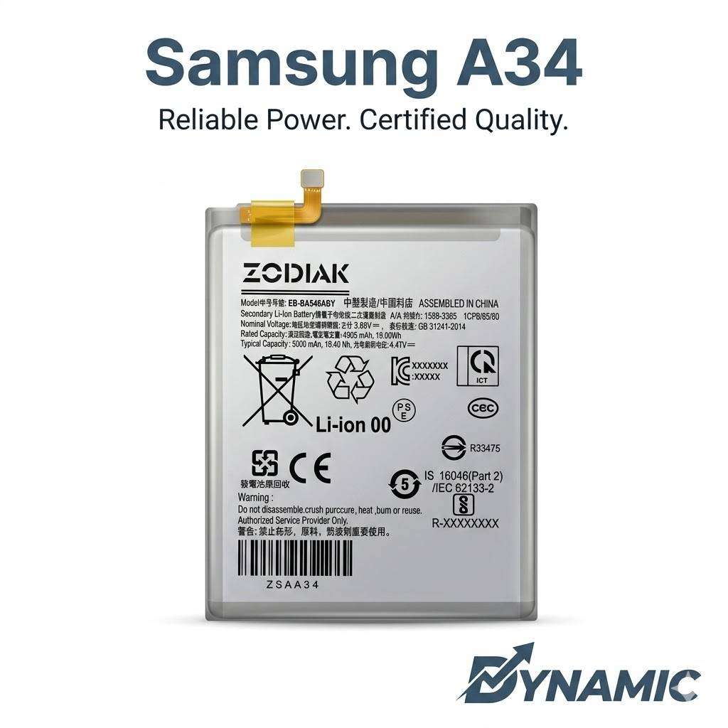 ZODIAK Replacement Battery for Samsung Galaxy A34  Premium Quality