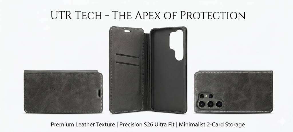 Samsung Galaxy S26 Ultra leather flip case - Black