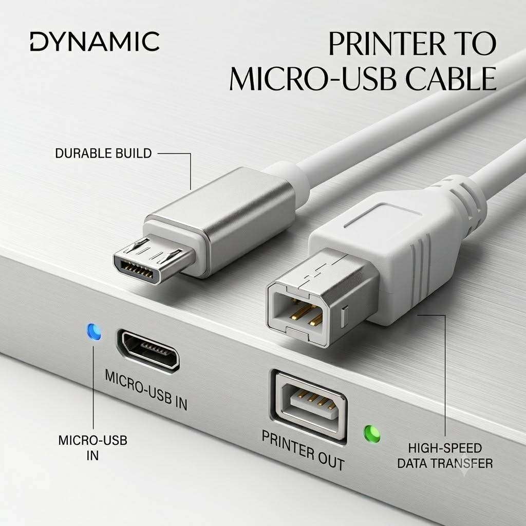 Micro USB to Printer Cable (USB B) 1M