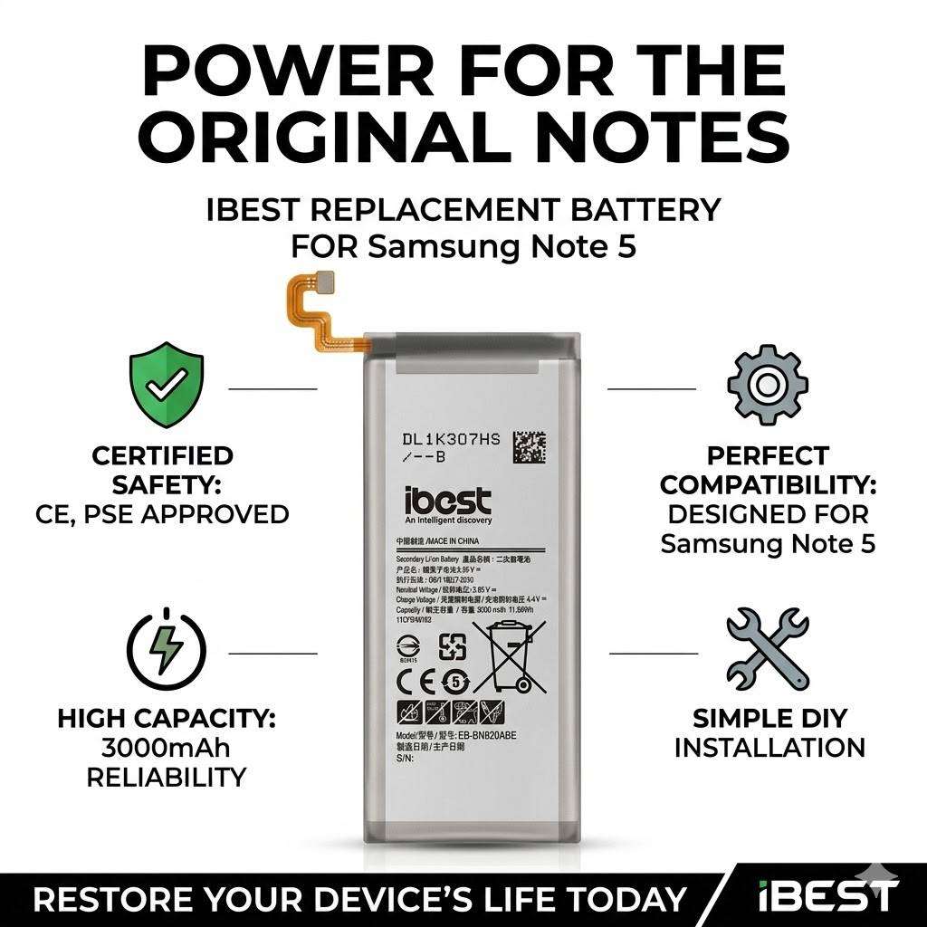 iBest Replacement Battery for Samsung Galaxy Note 5  Premium Quality