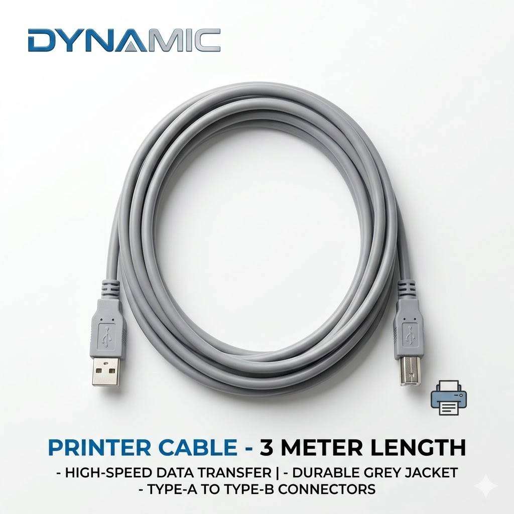 USB Printer Cable  3 Meter | USB A to B High-Speed Data Cable
