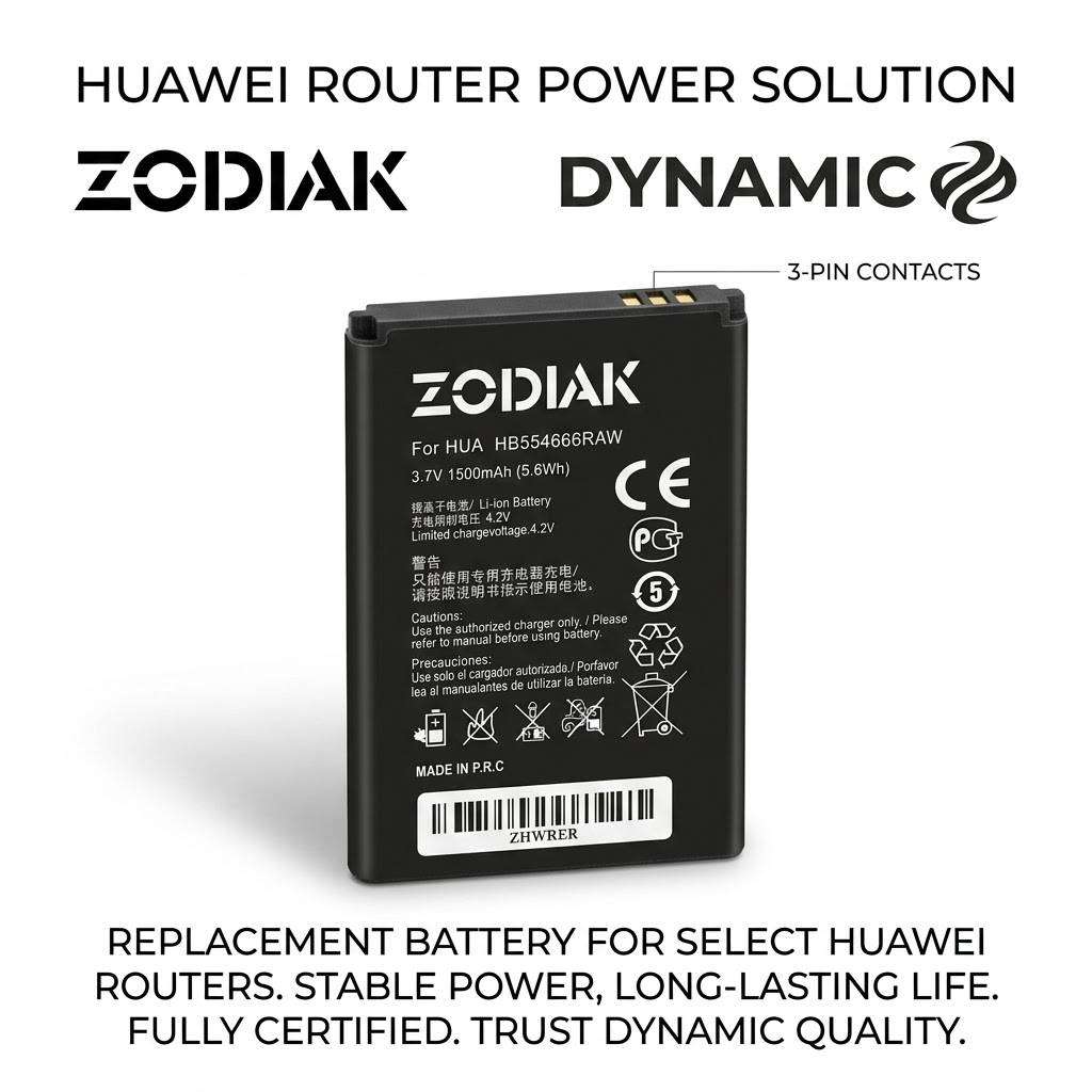 ZODIAK Replacement Battery for Huawei Router 3Pin  Premium Quality