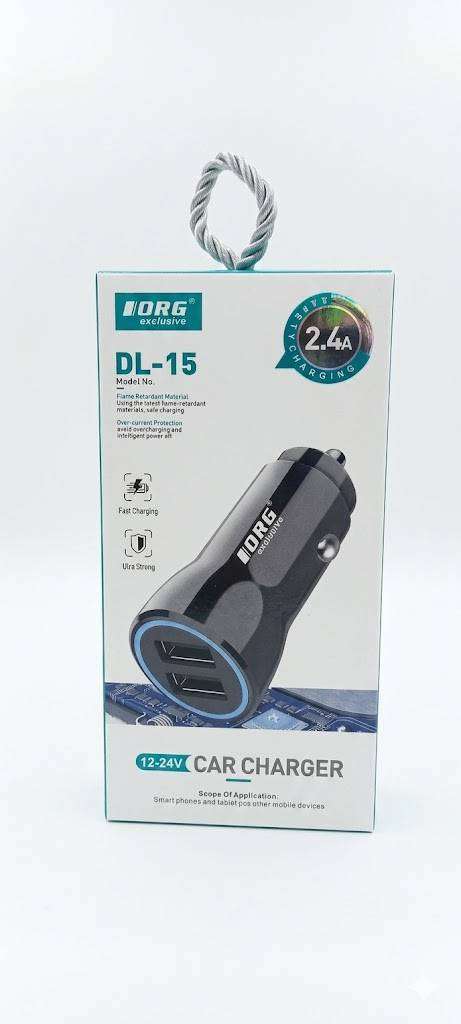 ORG 2.4A Dual USB Port Car Charger with USB to I-Phone Cable