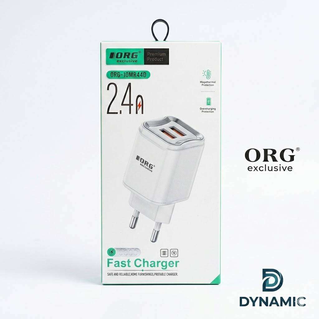 ORG 2.4A Dual USB Port Charger with USB to Type-C Cable