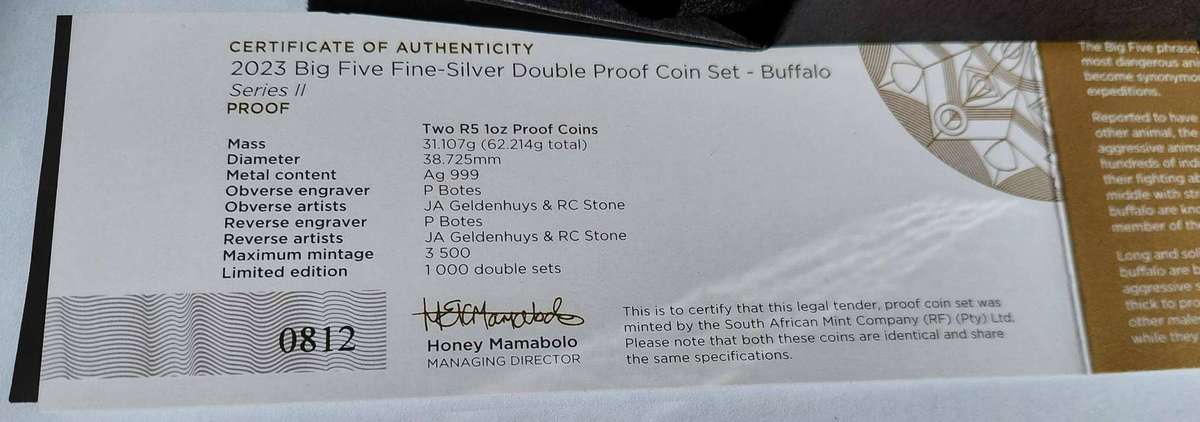 2023 2 Oz Fine Silver Combination set Buffalo