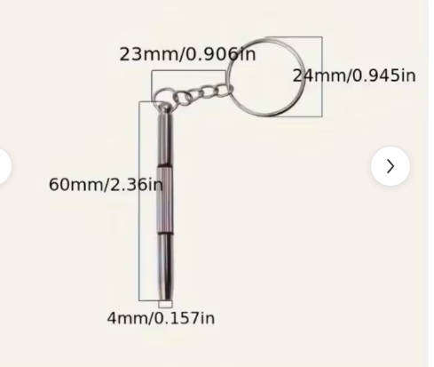 3-in-1 Eyeglasses, Sunglasses And Watch Repair Screwdriver Key Chain [ 2 Pack ]