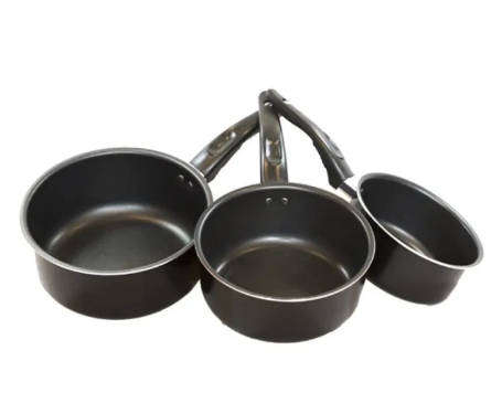 Camping Aluminium Saucepan Pot SET Size 12cm/14cm/16