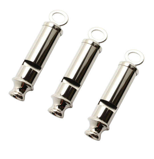 METAL TACTICAL POLICE SCOUTS SECURITY WHISTLE - 3 PACK
