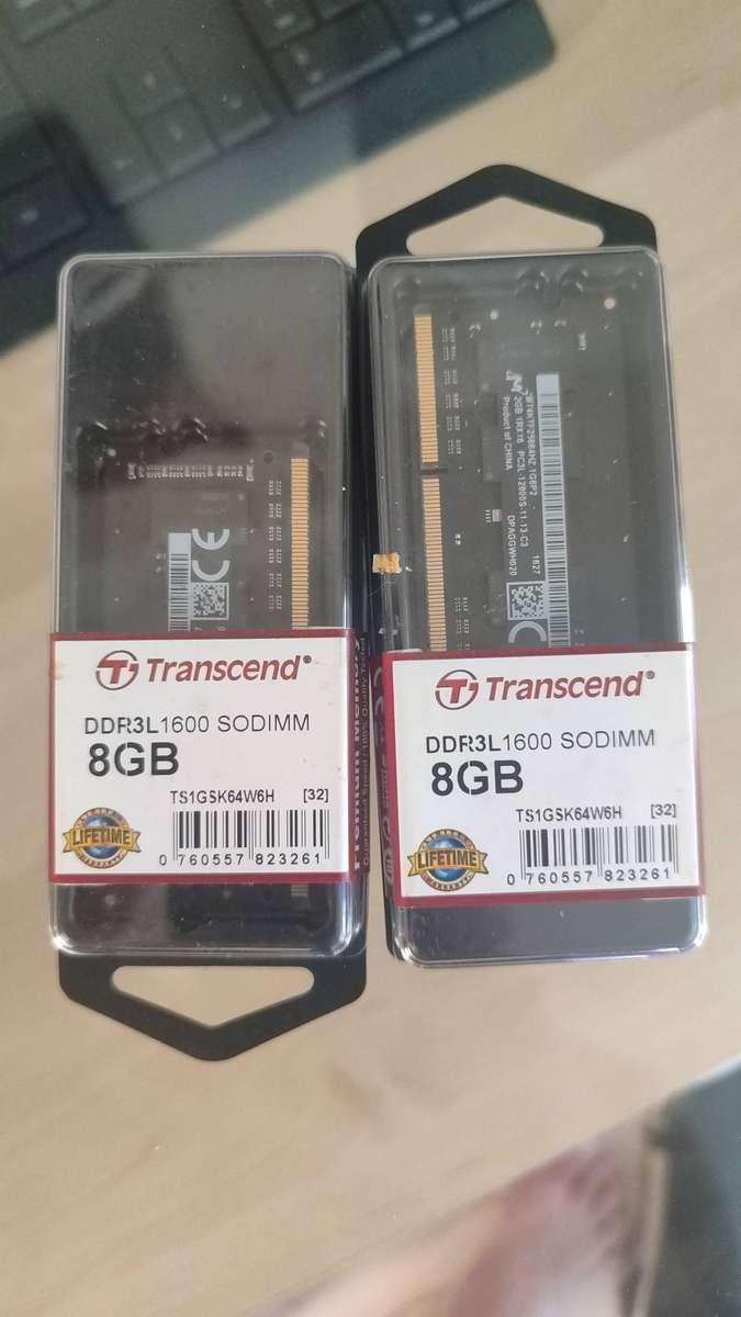 Transcend 8GB DDR3L-1600 SODIMM RAM Module.